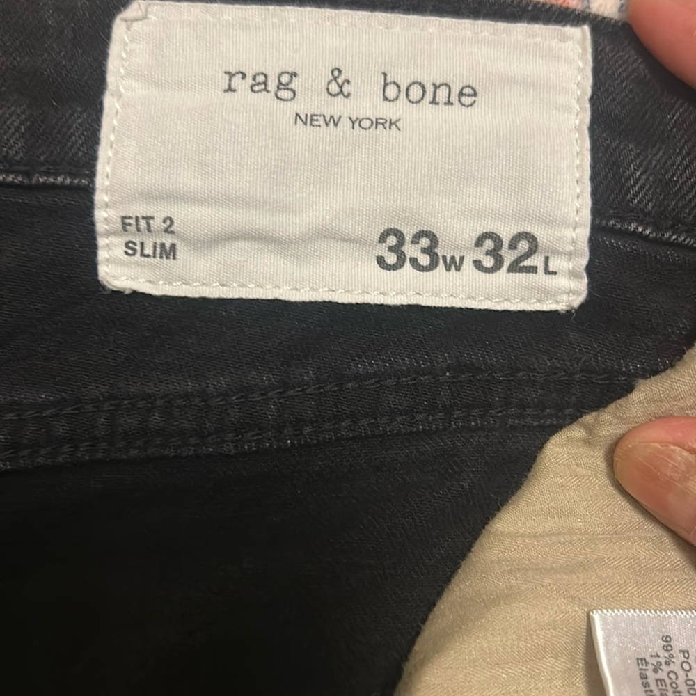 rag & bone Black Slim Men Jeans